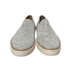 UGG Adley Perf Stardust Leather Sneaker Comfort Slip-On Shoe Silver Women US 7